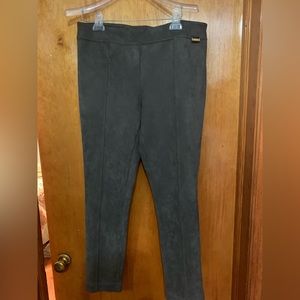 Grey Calvin Klein faux suede pants